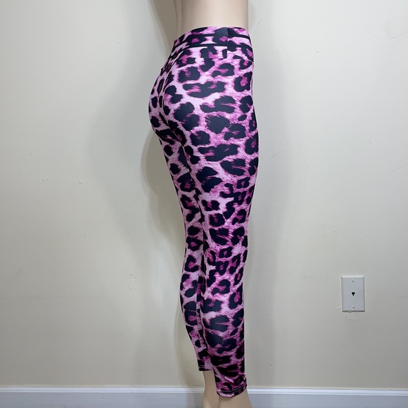 SHEIN Pants - Pink Leopard High Waisted Control Top Leggings S